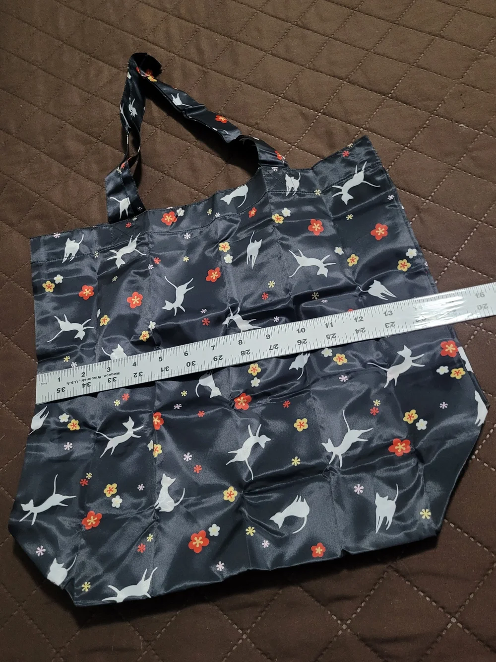 NWT Kurochiku Japanese Pocketable Eco Bags Keychains - Set of 2 (Cat & Flora)